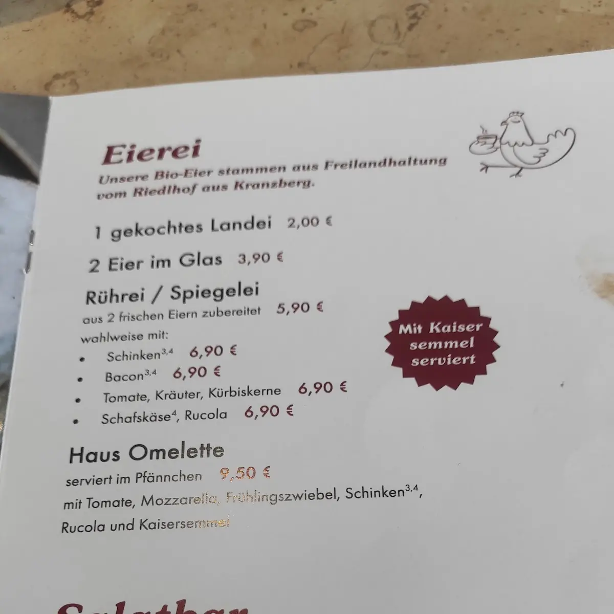 Speisekarte photo 2