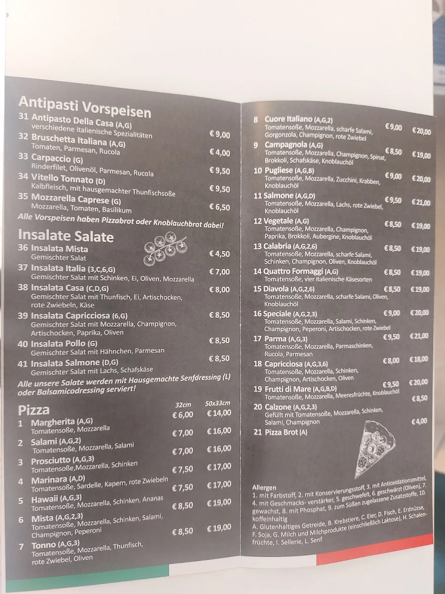 Speisekarte, Imbiss Cuore Italiano