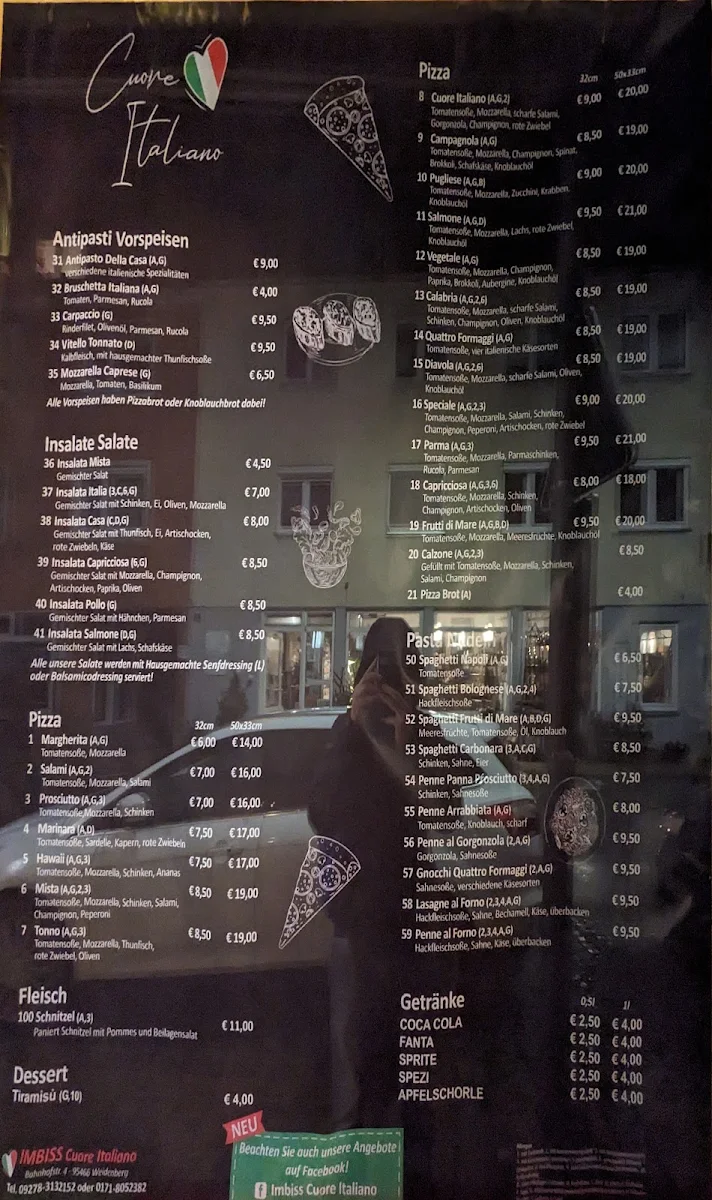 Speisekarte, Imbiss Cuore Italiano