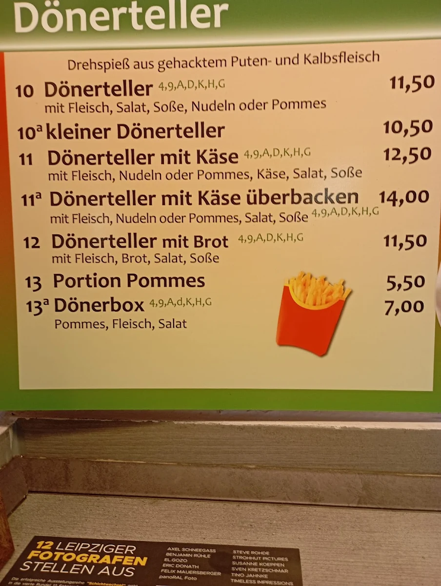Speisekarte, Azad Döner