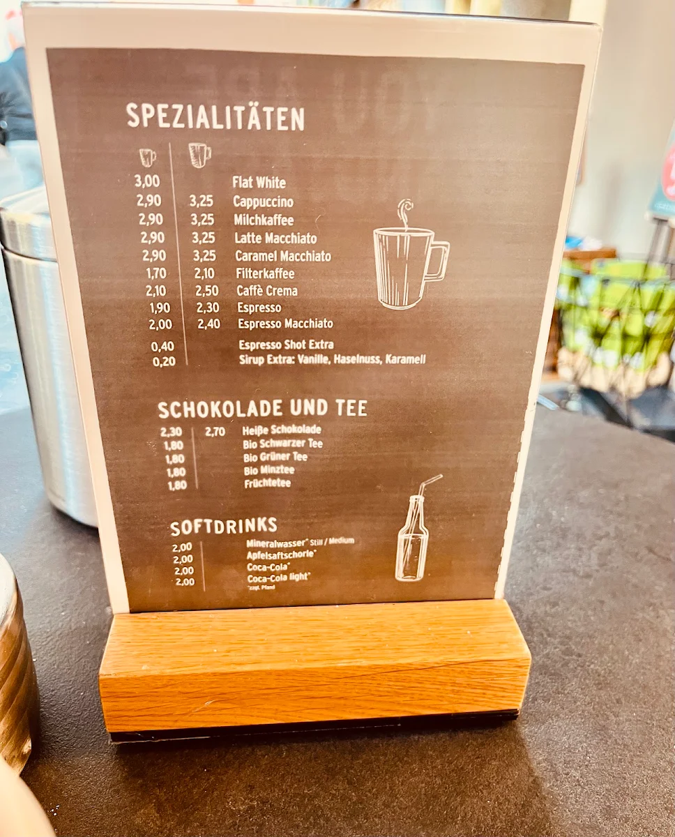 Speisekarte, Tchibo Filiale