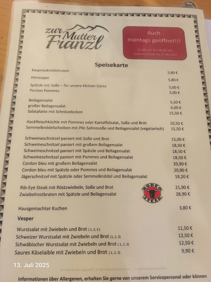 Speisekarte photo 2
