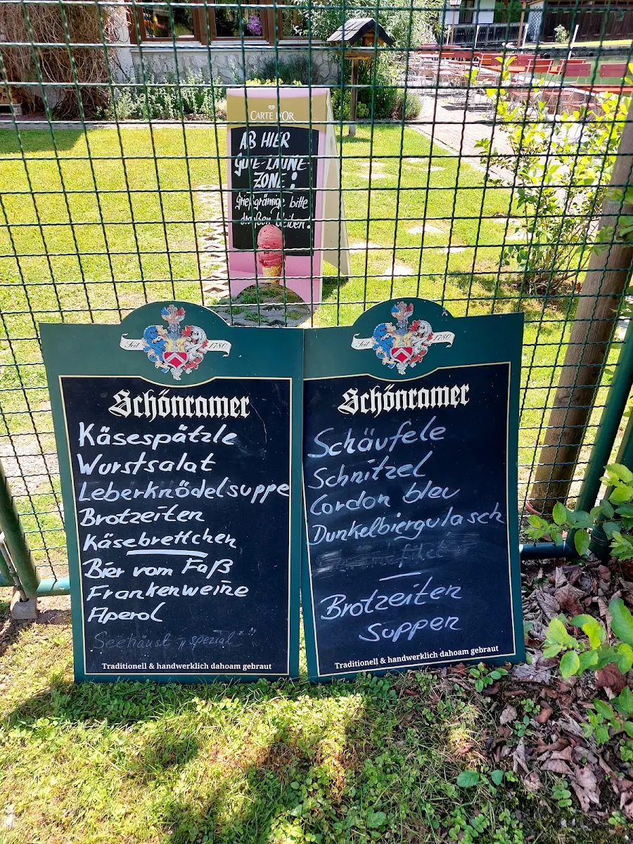 Speisekarte, Seehäusl