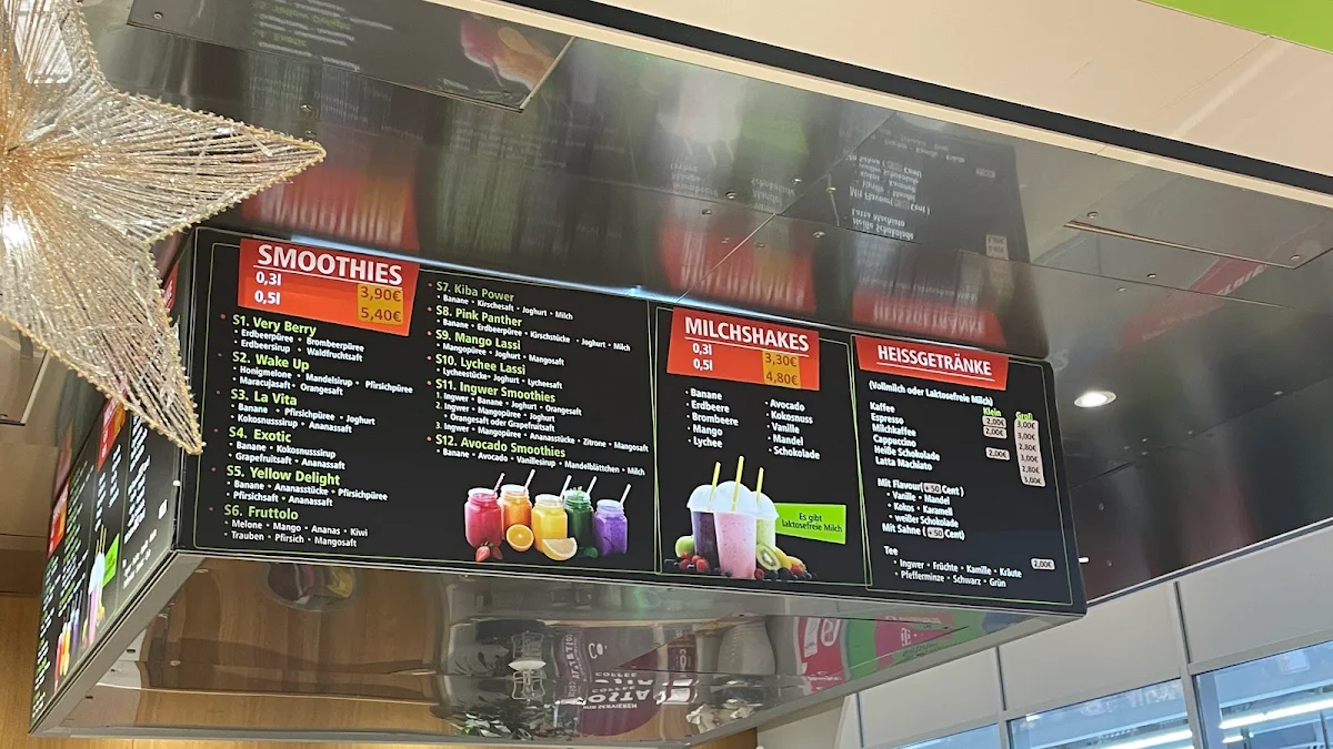 Speisekarte, Smoothie Lounge