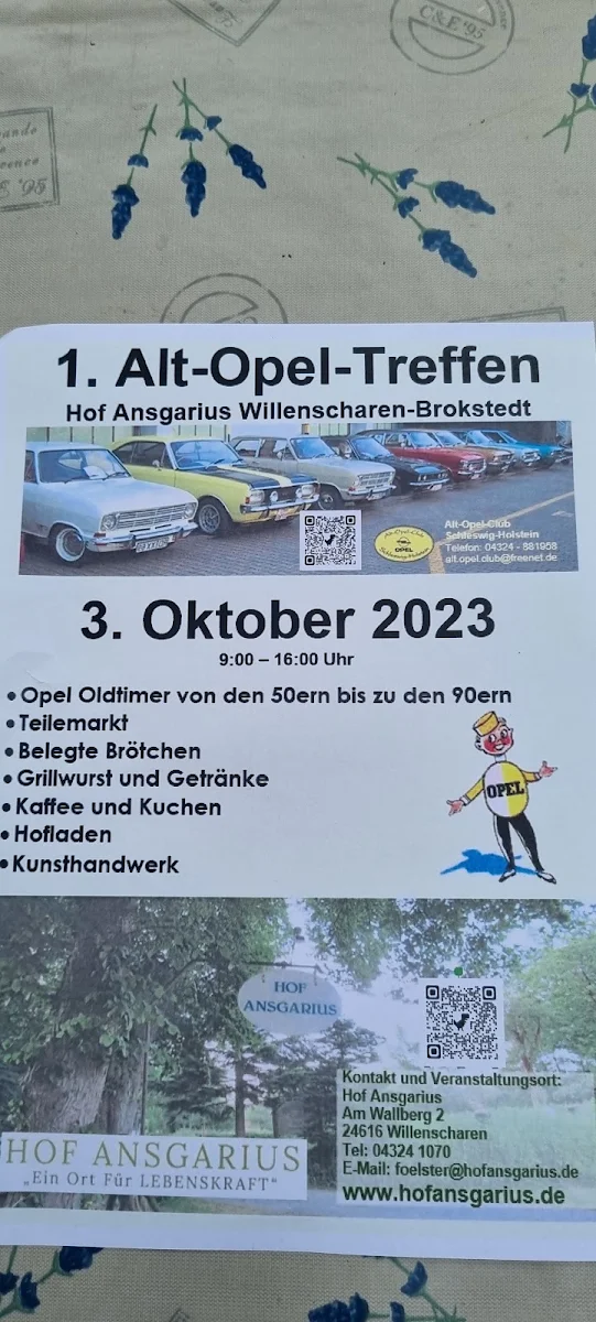 Speisekarte, Hof Ansgarius - C. und S. Fölster GbR