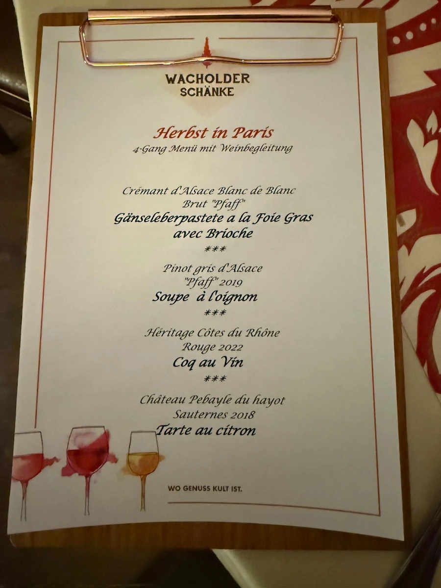 Speisekarte, Wacholderschänke Hildburghausen - Restaurant & Eventgastronomie