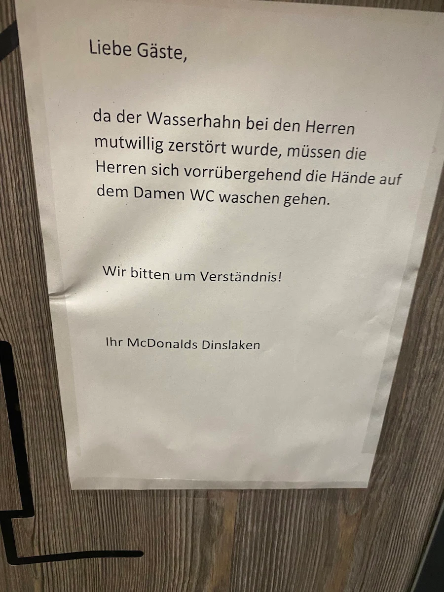 Speisekarte, McDonald's