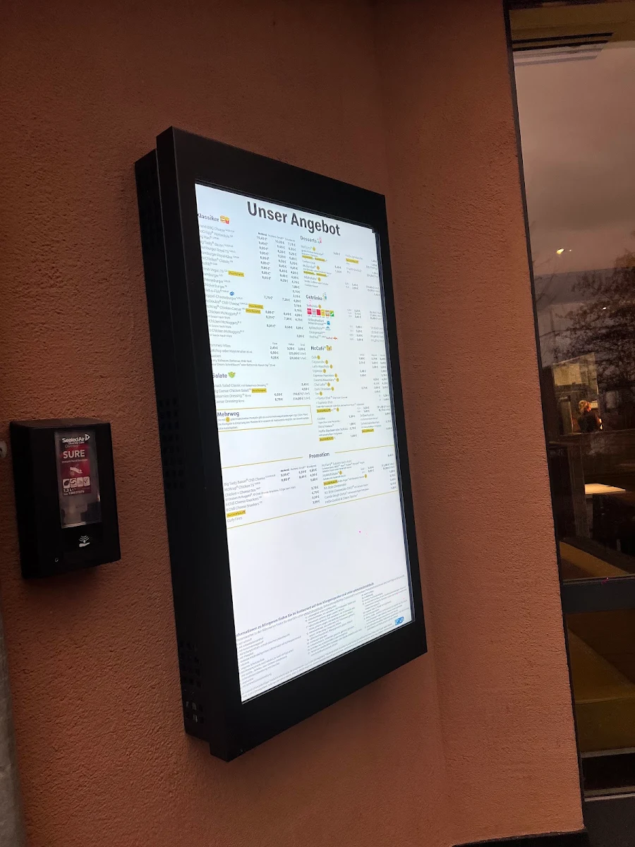 Speisekarte, McDonald's
