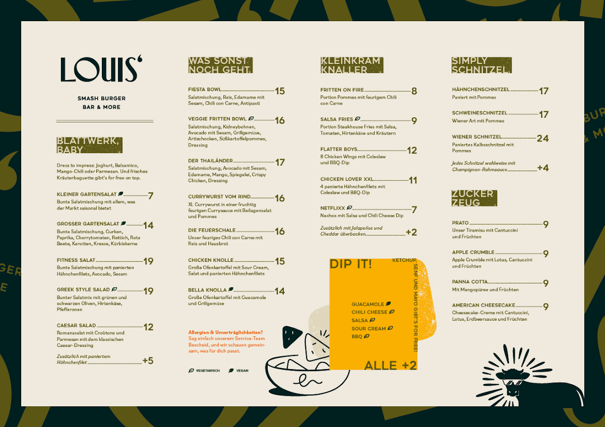 Speisekarte, LOUIS' · Smash Burger, Bar & More