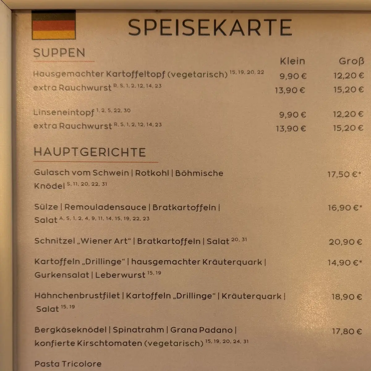 Speisekarte photo 1