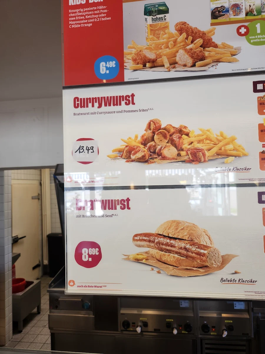Speisekarte, Tank & Rast Gastronomie
