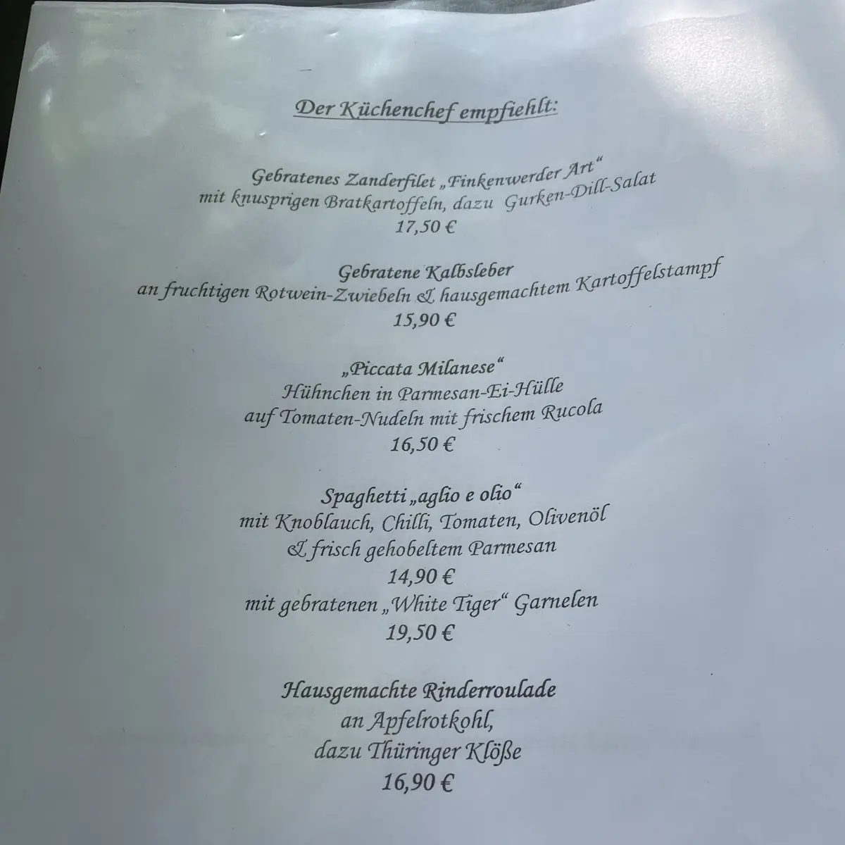 Speisekarte photo 2