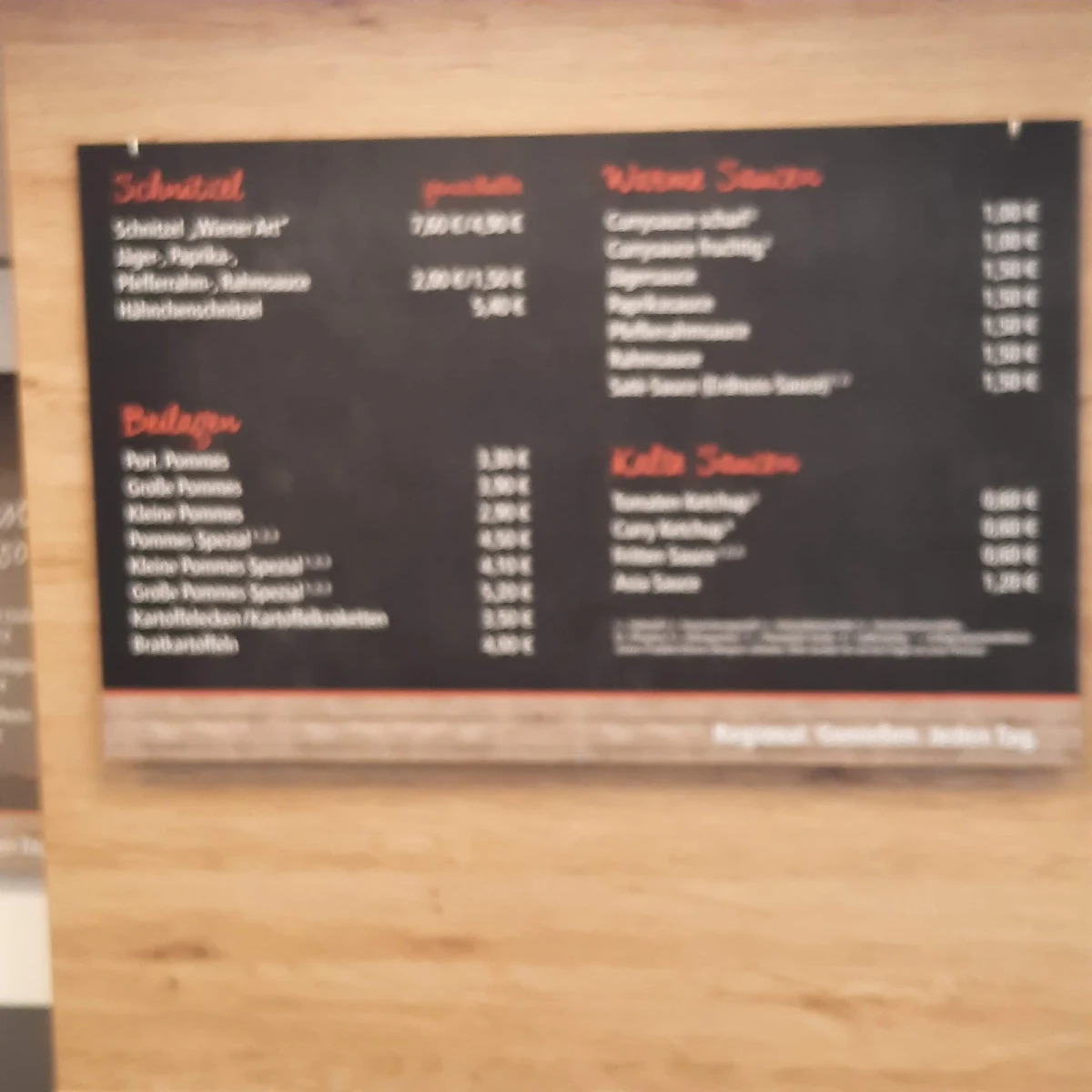 Speisekarte, CurryQ Uedem
