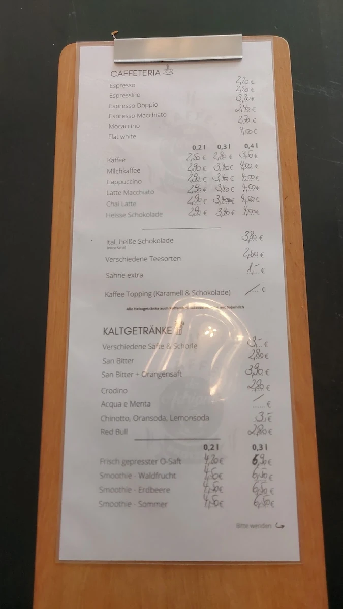 Speisekarte, Il caffè da Adriano - Brotzeit