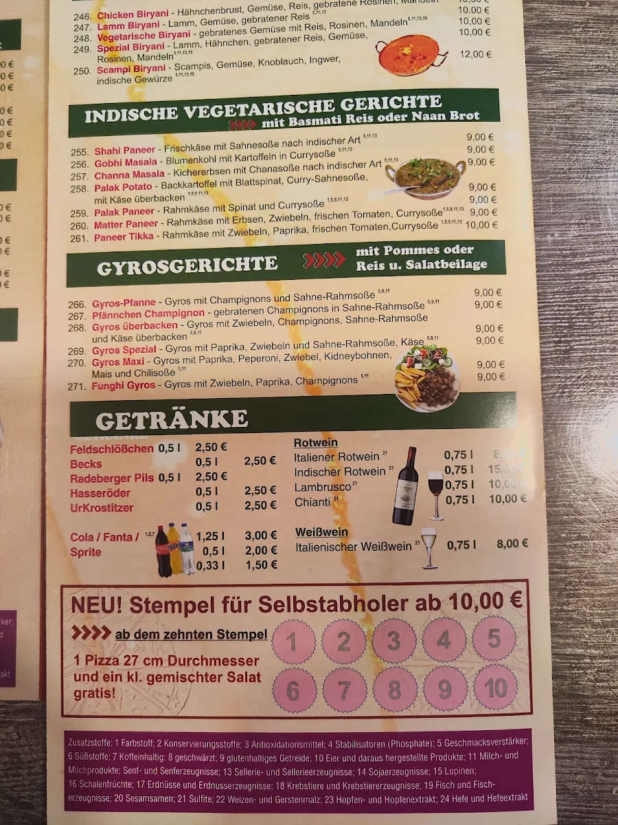 Speisekarte, CITY PIZZA Service