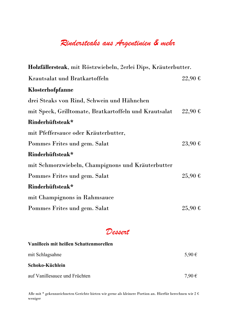 Speisekarte photo 1