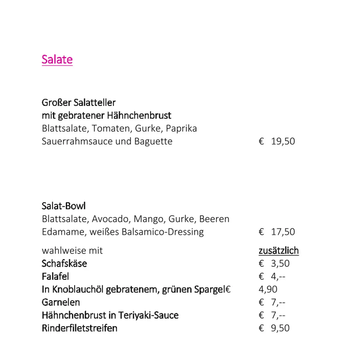 Speisekarte photo 6
