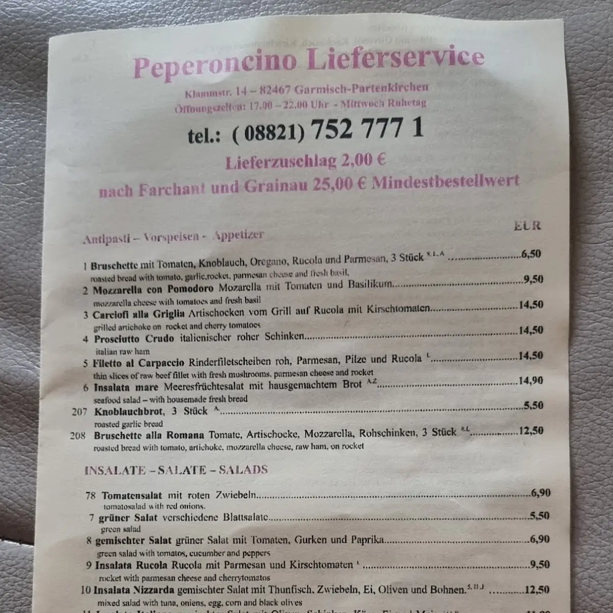 Speisekarte photo 5