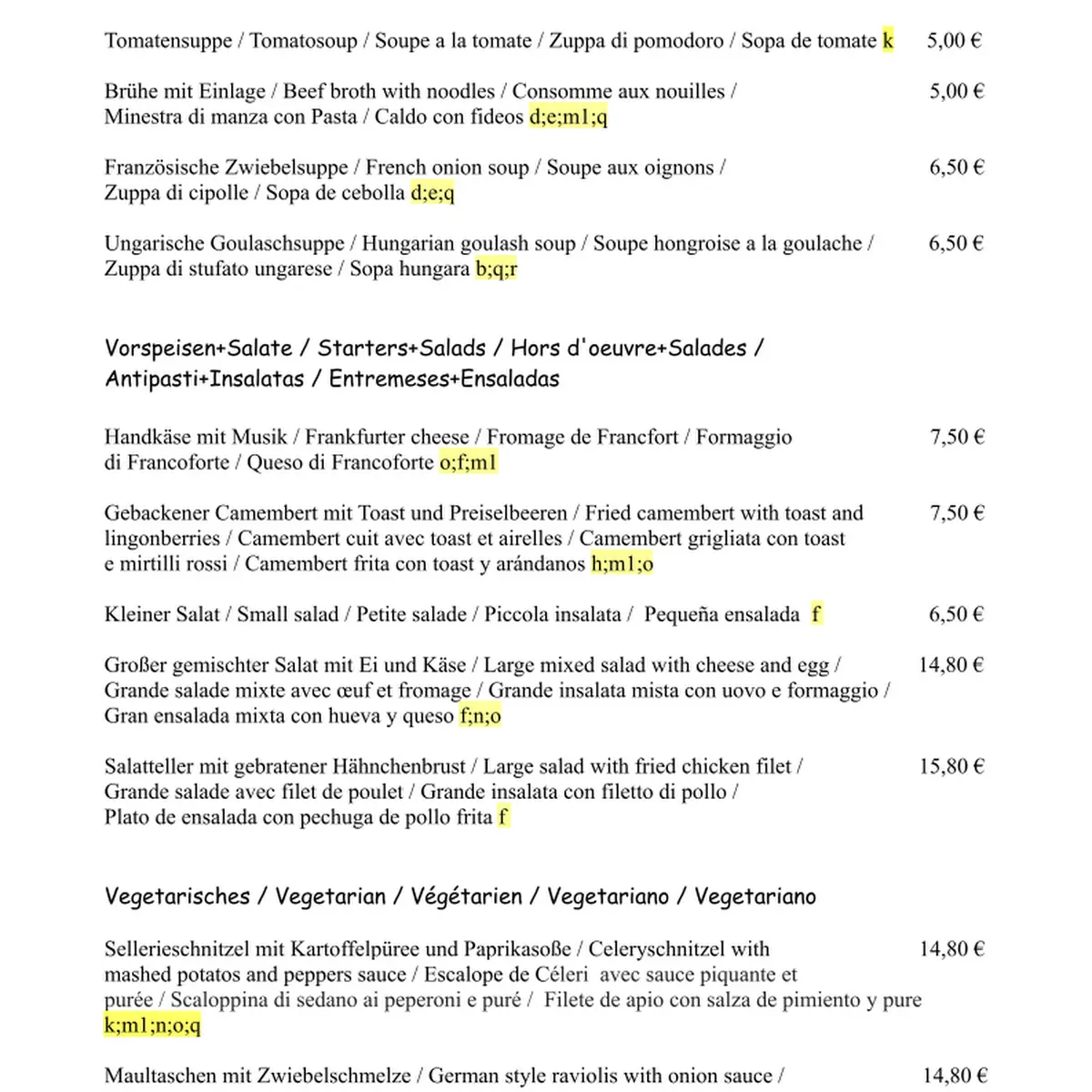 Speisekarte photo 3