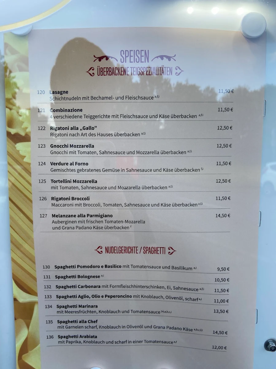 Speisekarte, Ristorante Gallo