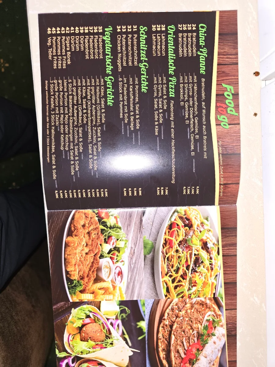 Speisekarte, Food to Go