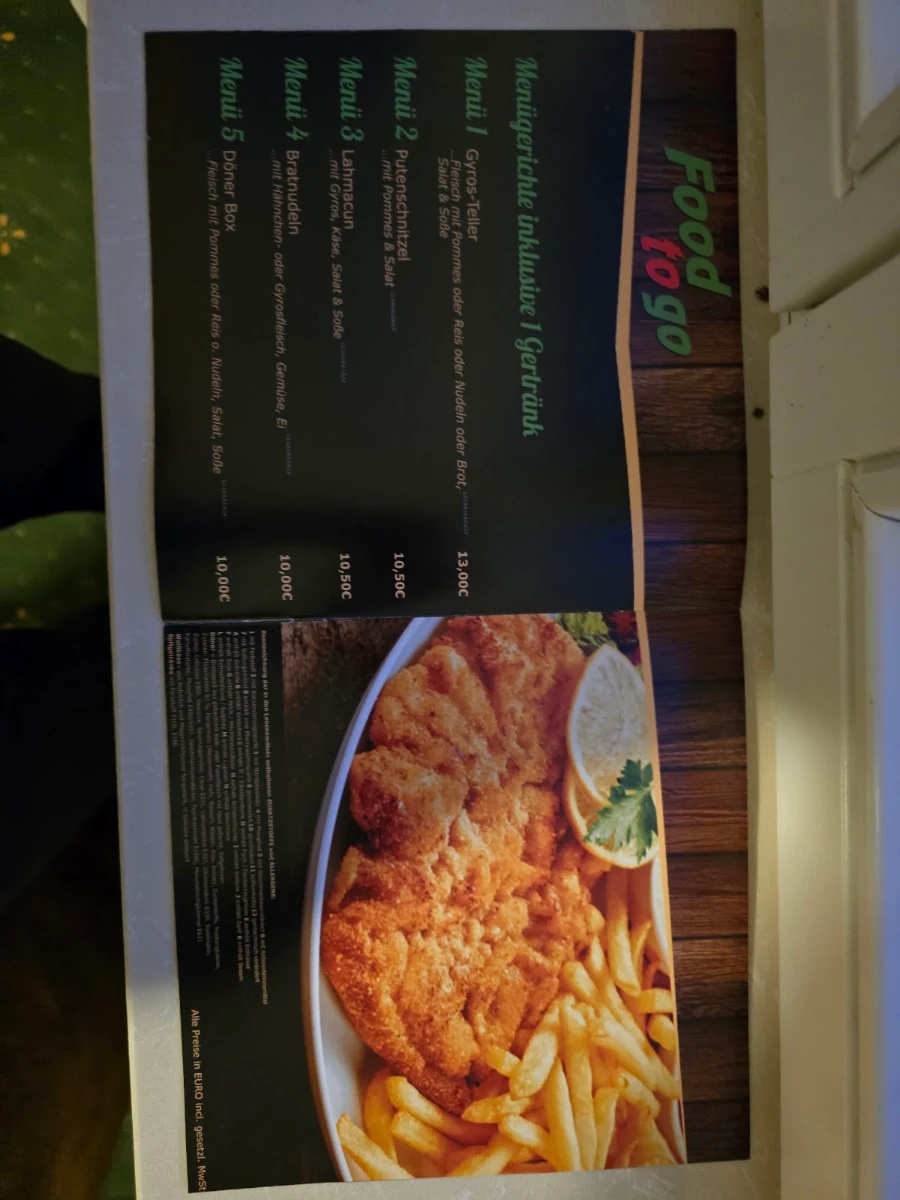 Speisekarte, Food to Go
