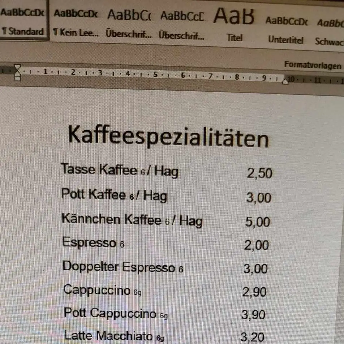 Speisekarte photo 8
