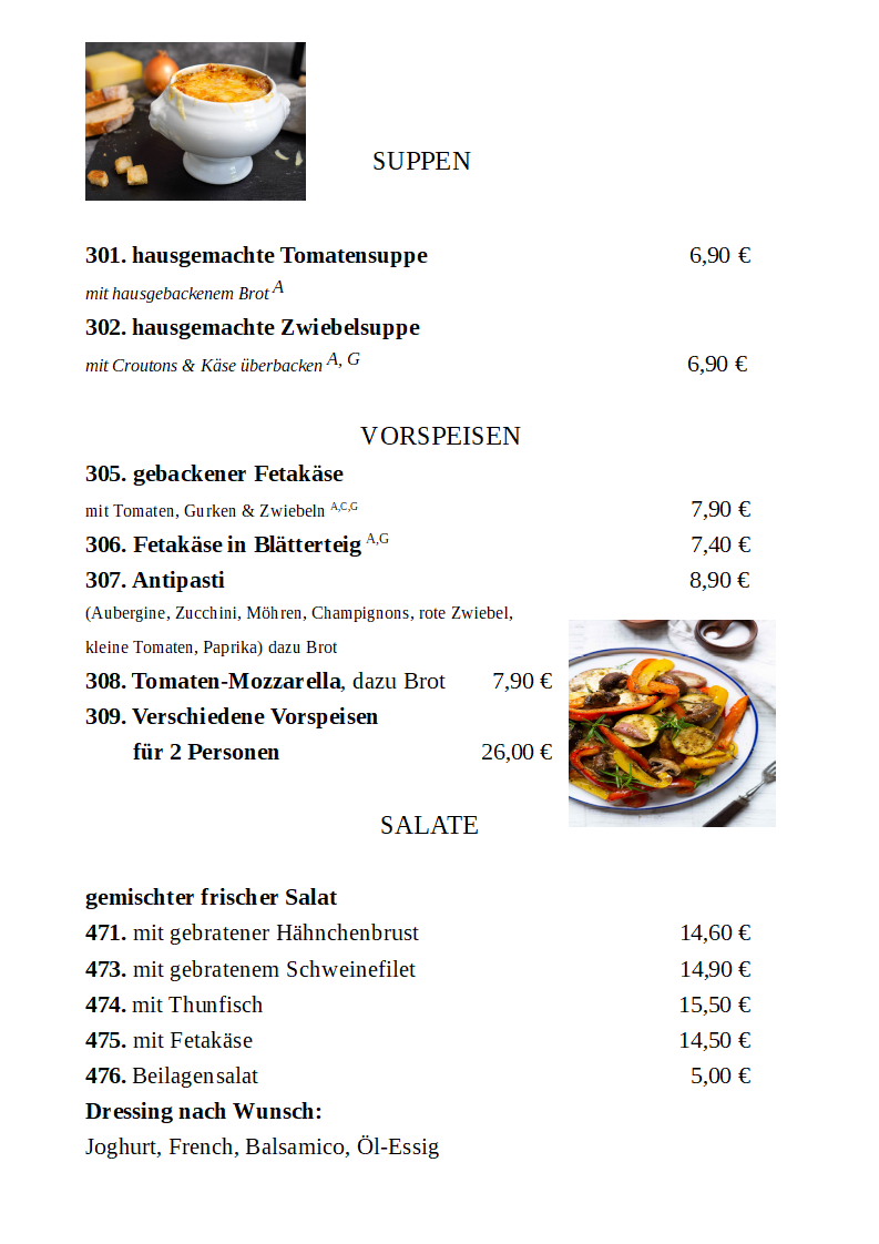 Speisekarte photo 3