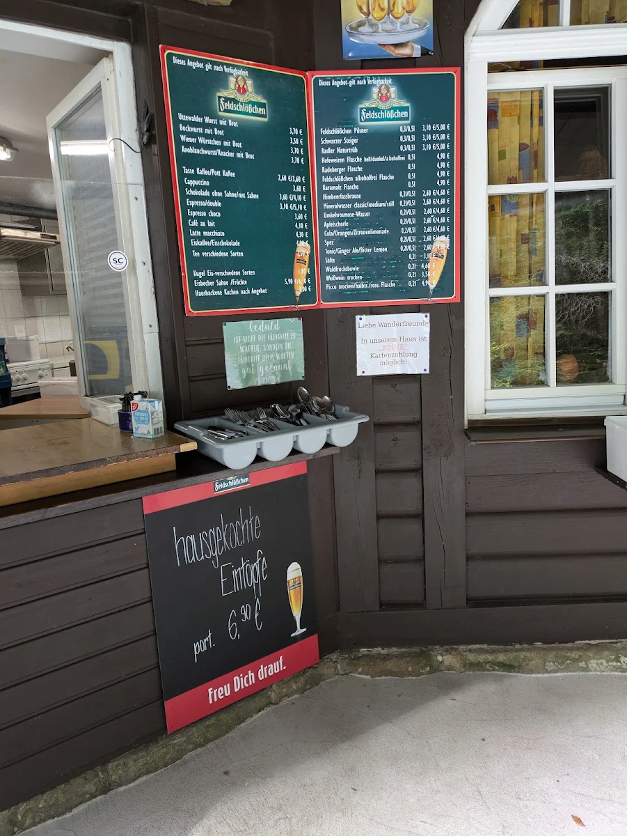 Speisekarte, Gasthaus Waldidylle