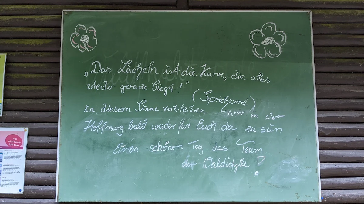 Speisekarte, Gasthaus Waldidylle