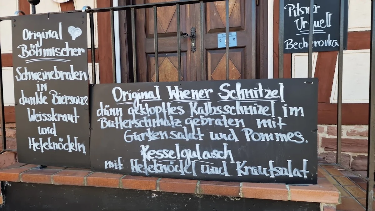 Speisekarte, Hasenpfeffer und Windbeutel