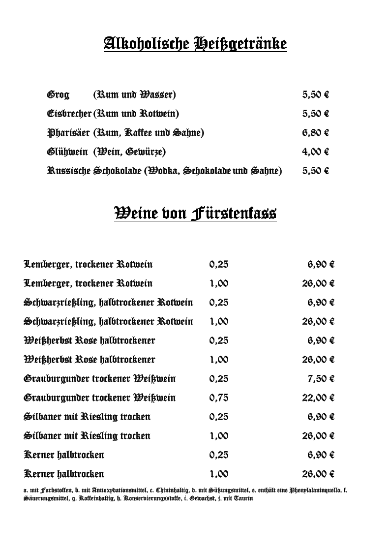 Speisekarte photo 1