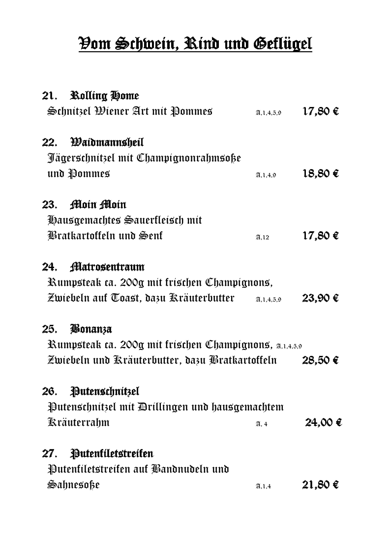 Speisekarte photo 5