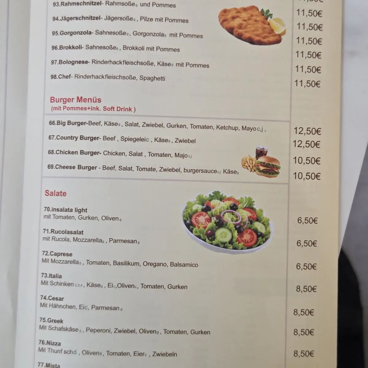 Speisekarte, Pizzeria SAPORI del SUD da Angelo e Sara