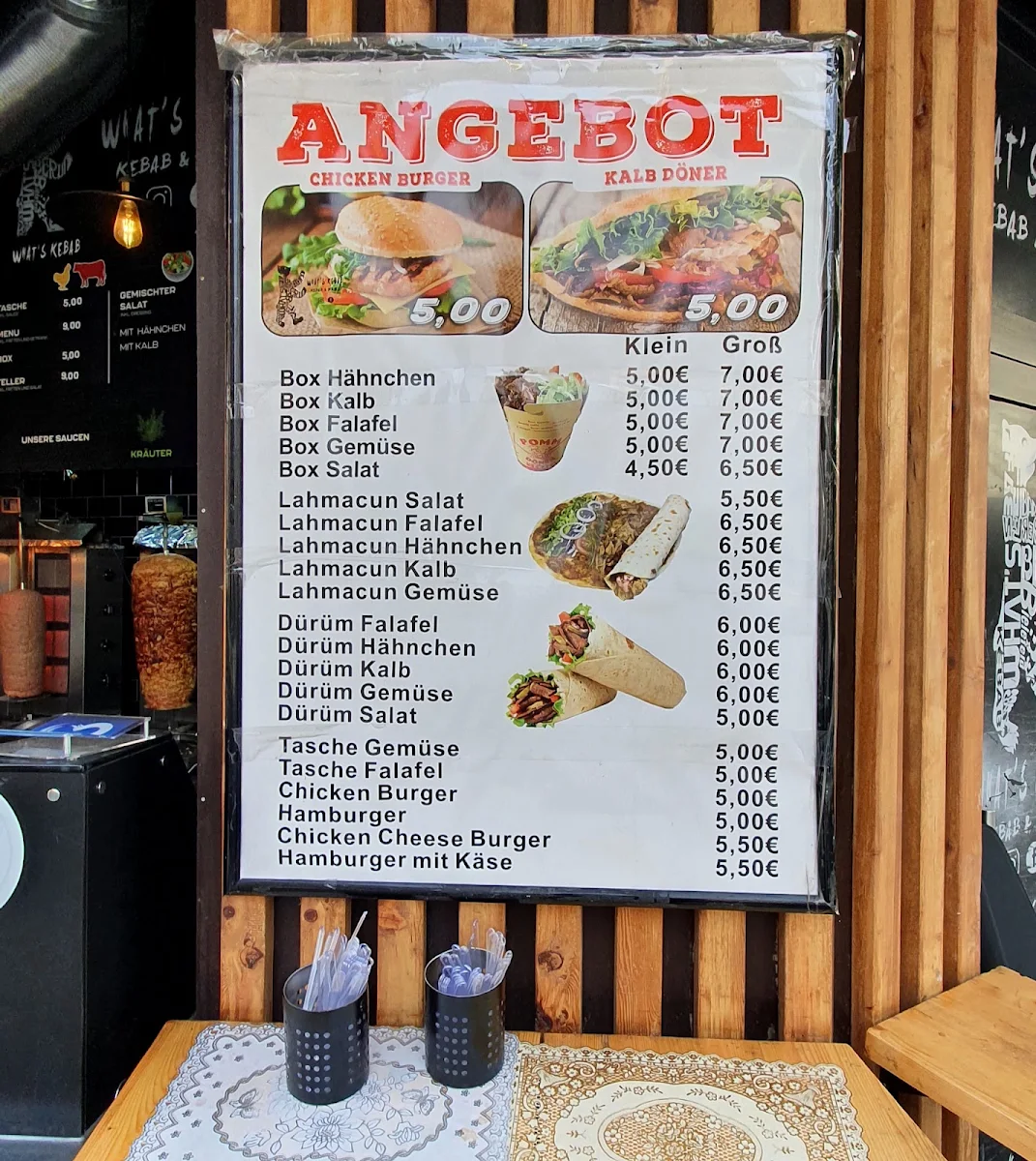 Speisekarte, What´s Kebab