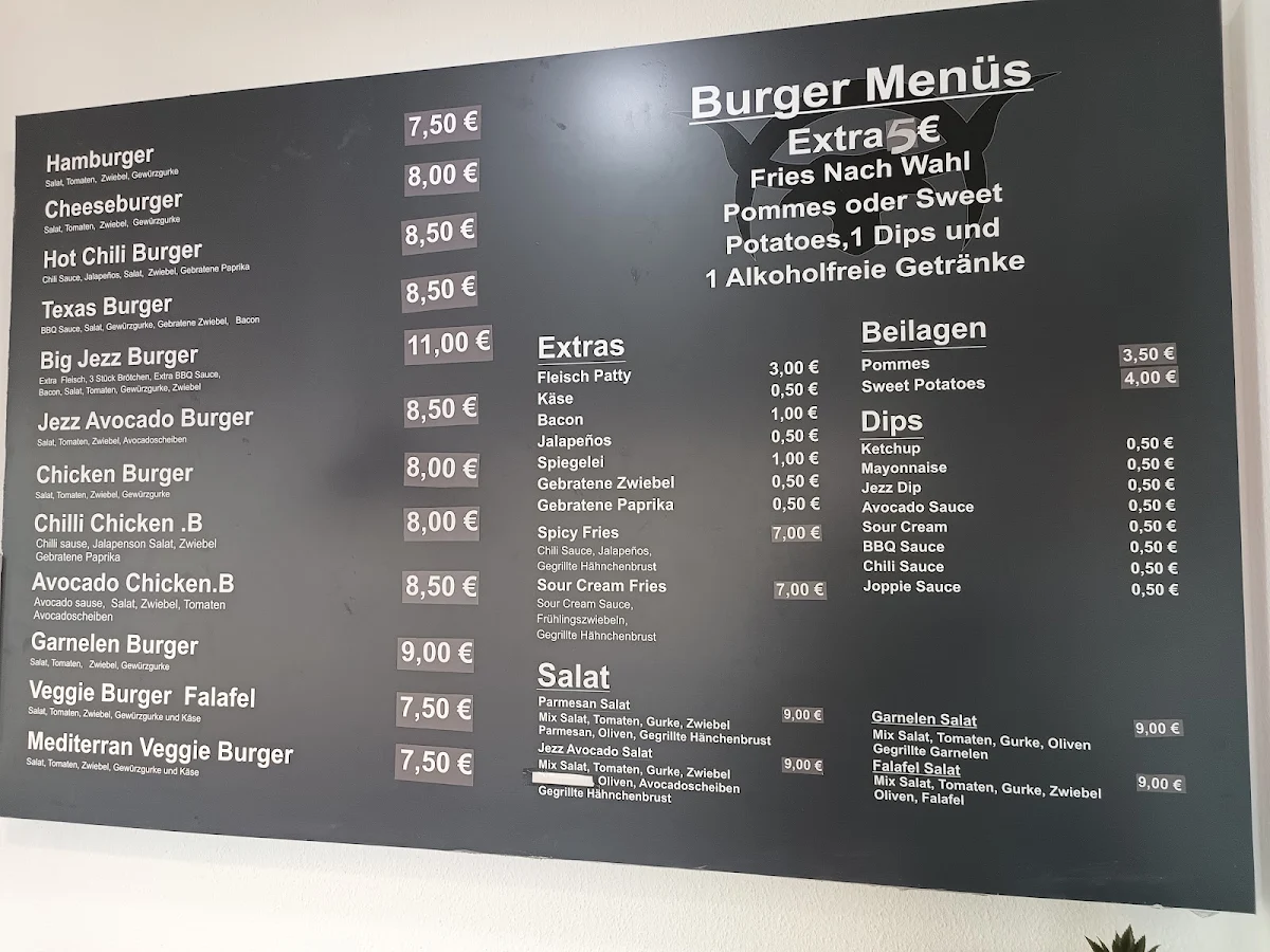 Speisekarte, Jezz Burger