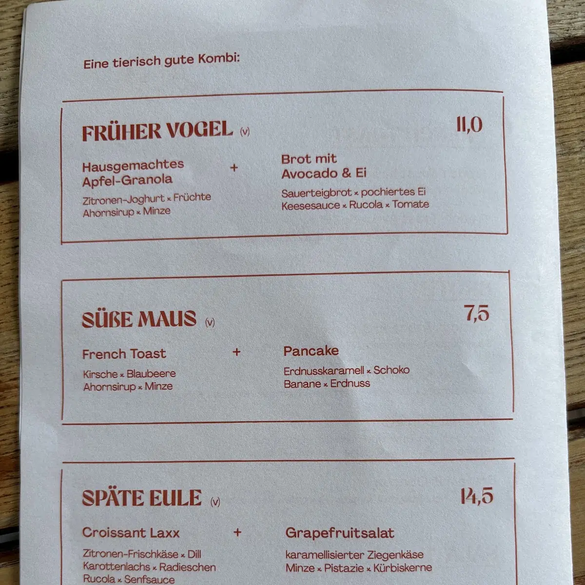 Speisekarte, Die Molkerei Restaurant und Bar