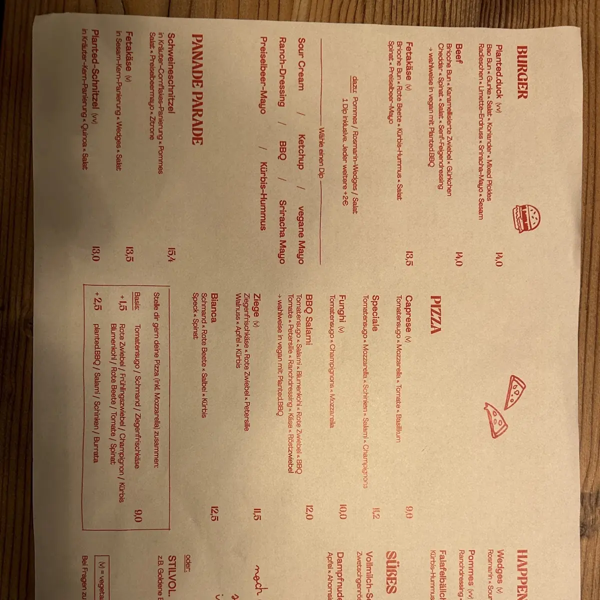 Speisekarte, Die Molkerei Restaurant und Bar