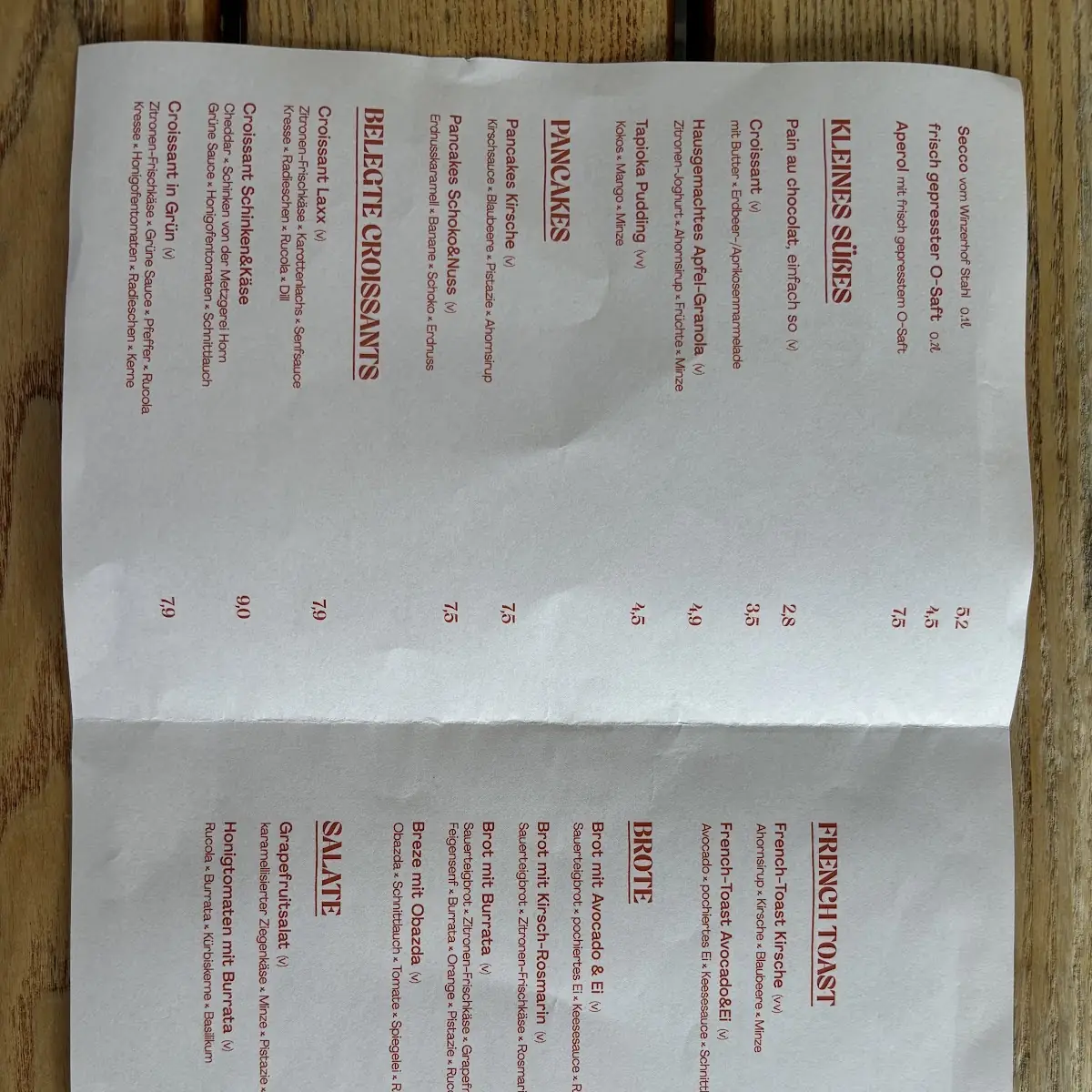 Speisekarte, Die Molkerei Restaurant und Bar