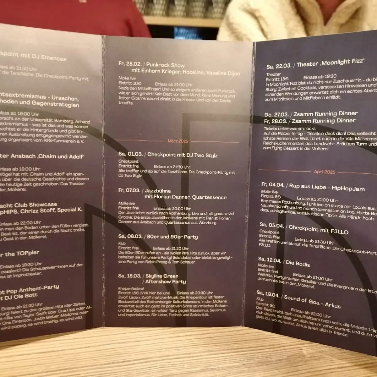 Speisekarte, Die Molkerei Restaurant und Bar