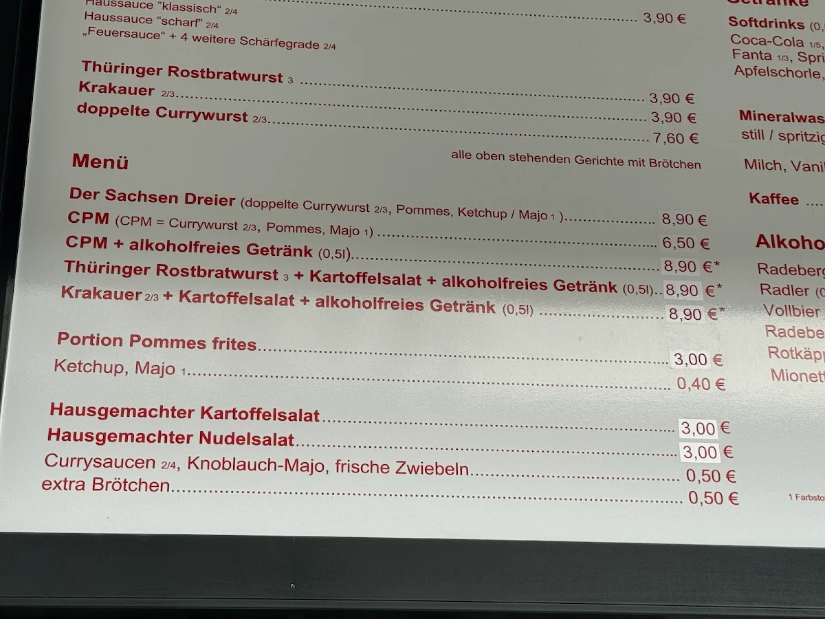Speisekarte, Imbiss Curry24