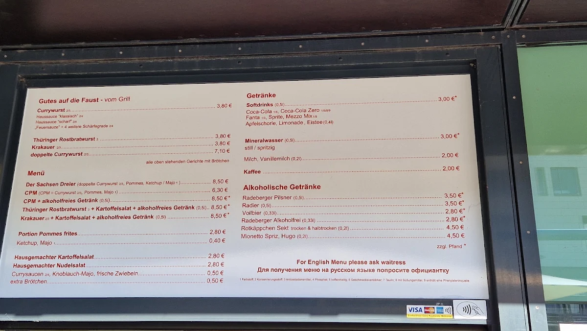 Speisekarte, Imbiss Curry24