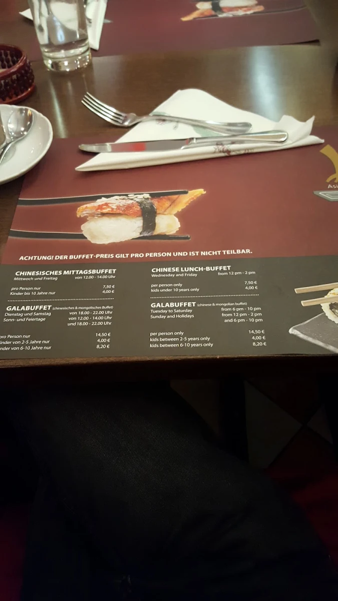 Speisekarte, Restaurant Liu