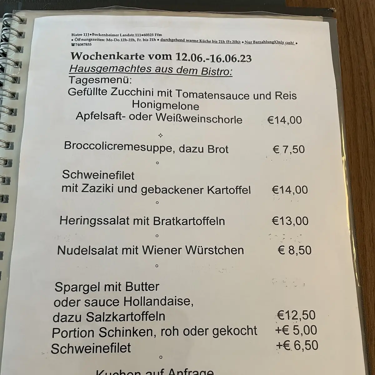 Speisekarte photo 1