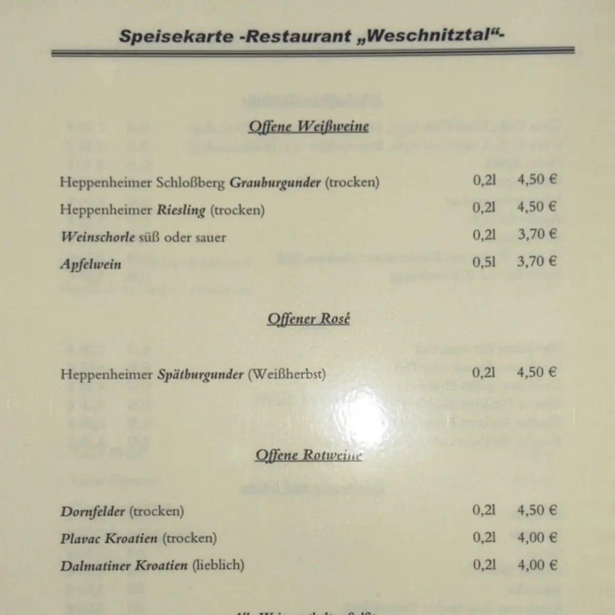 Speisekarte photo 1