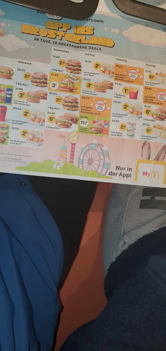 Speisekarte, McDonald's