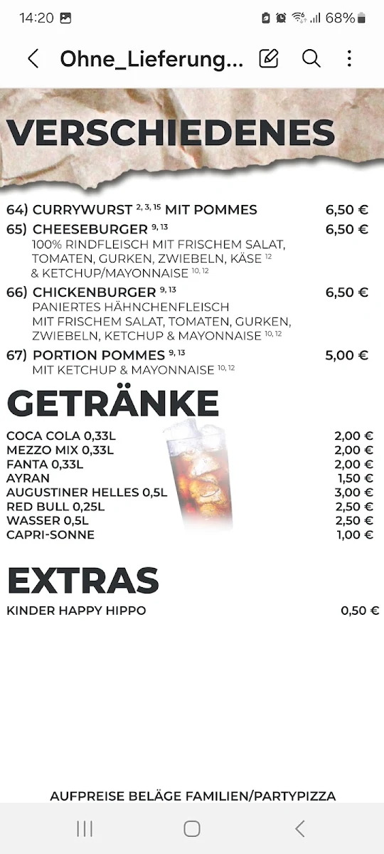 Speisekarte photo 9