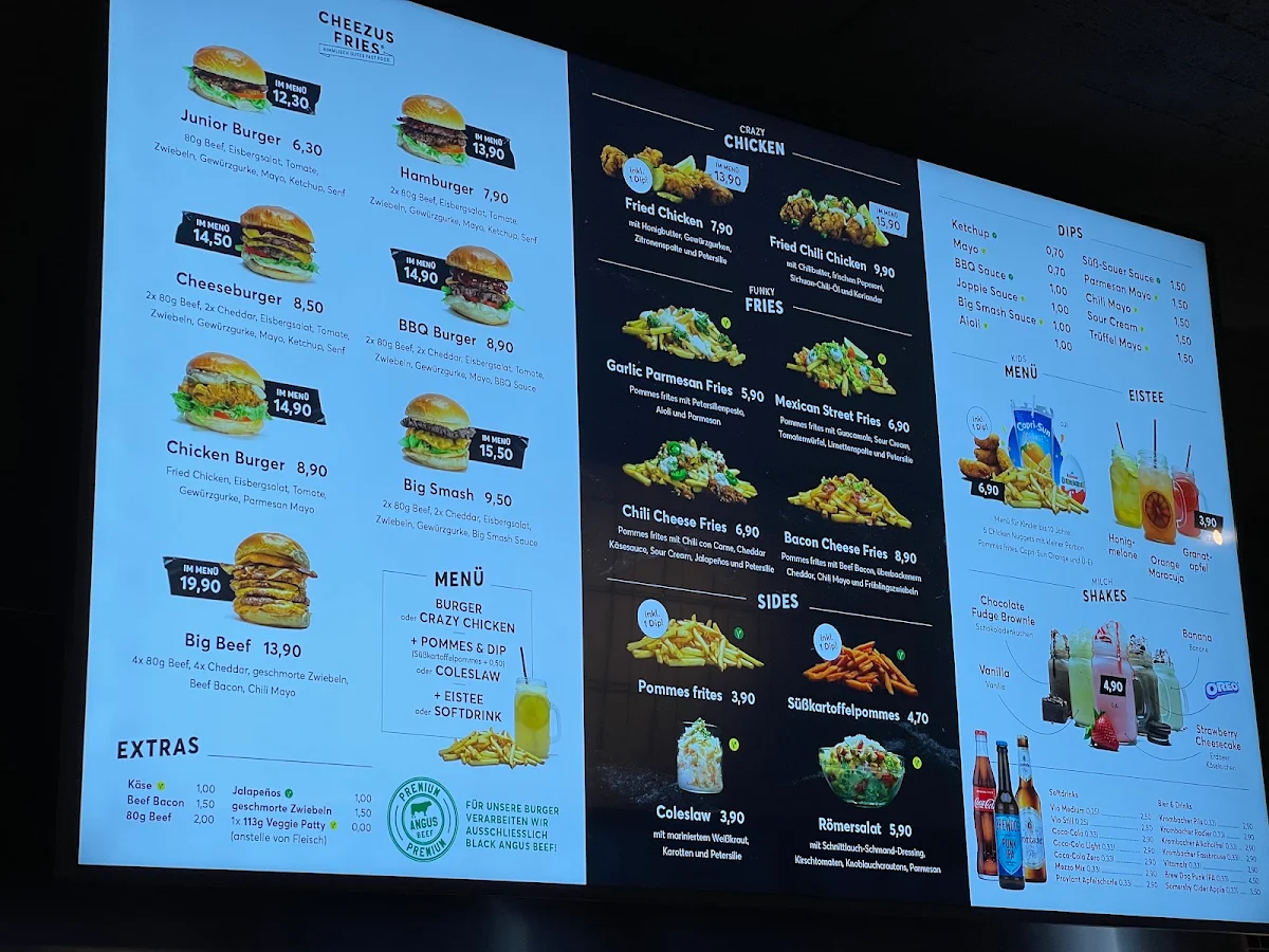 Speisekarte, Cheezus Fries
