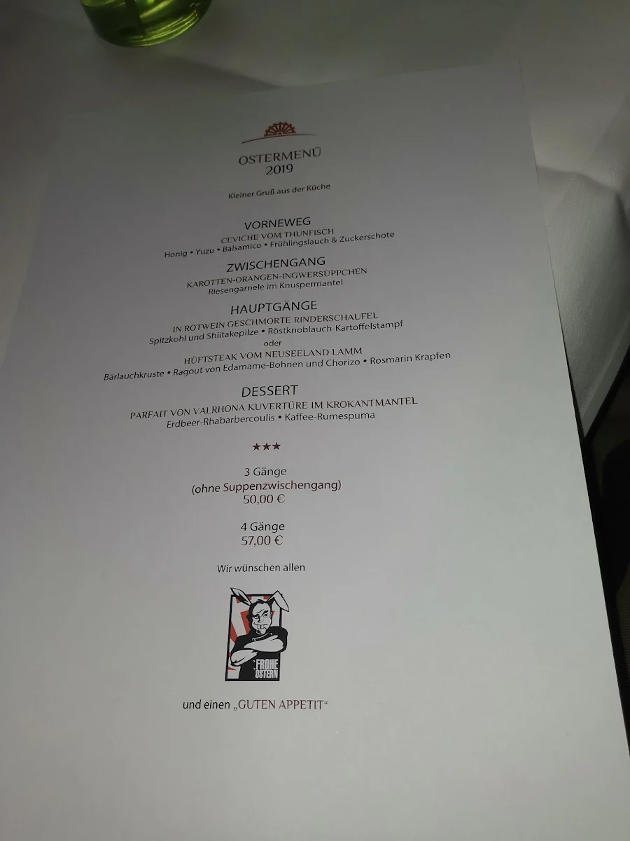 Speisekarte, Restaurant Zur Mühle