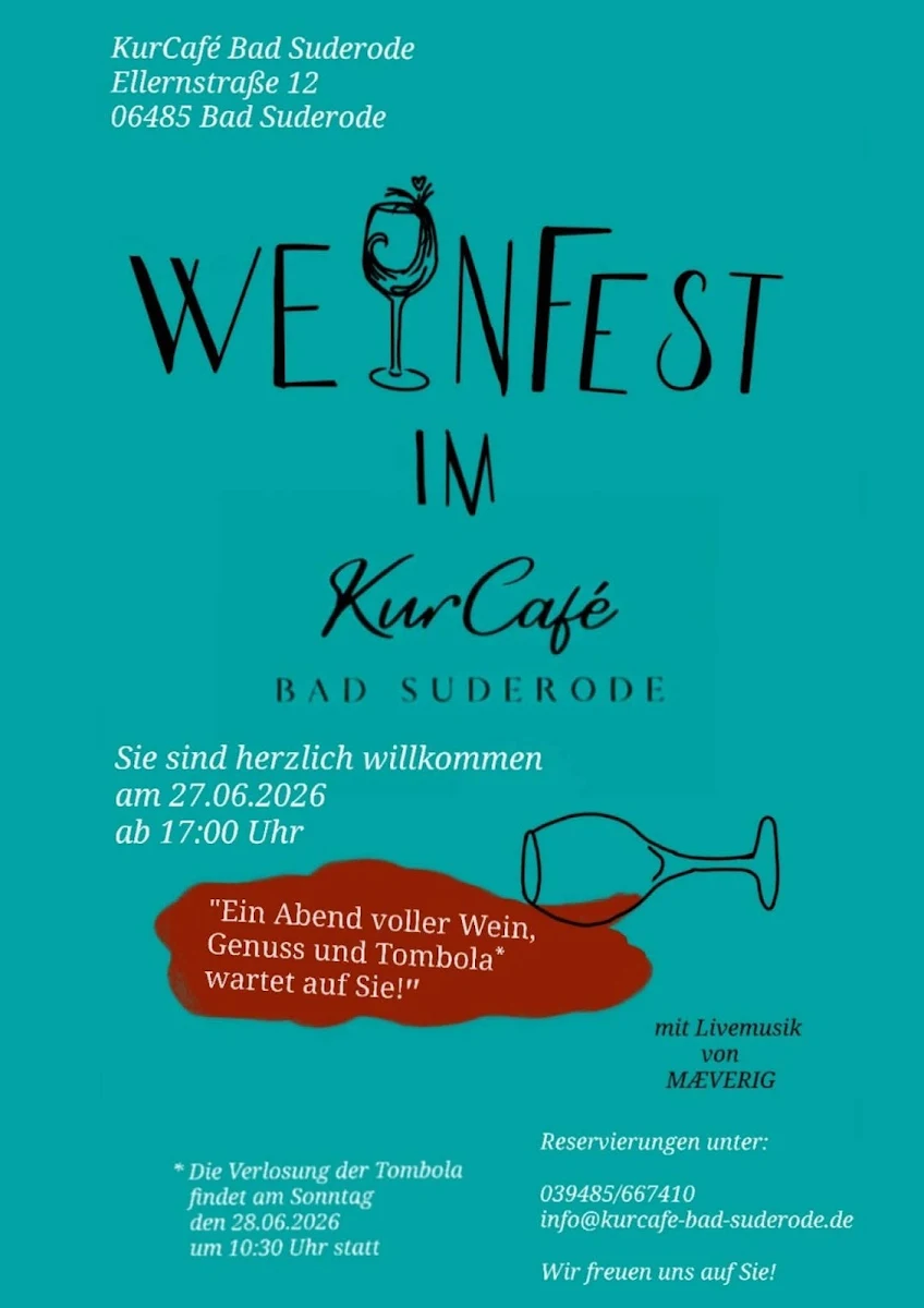 Speisekarte, KurCafé Bad Suderode